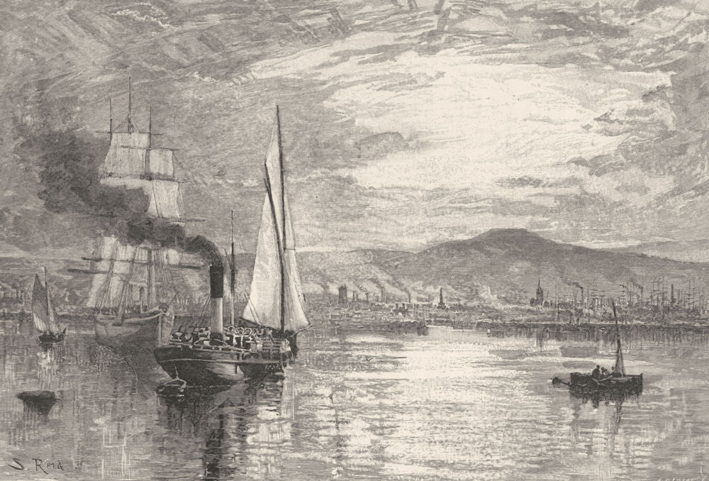 SCOTLAND. Dundee 1901 old antique vintage print picture